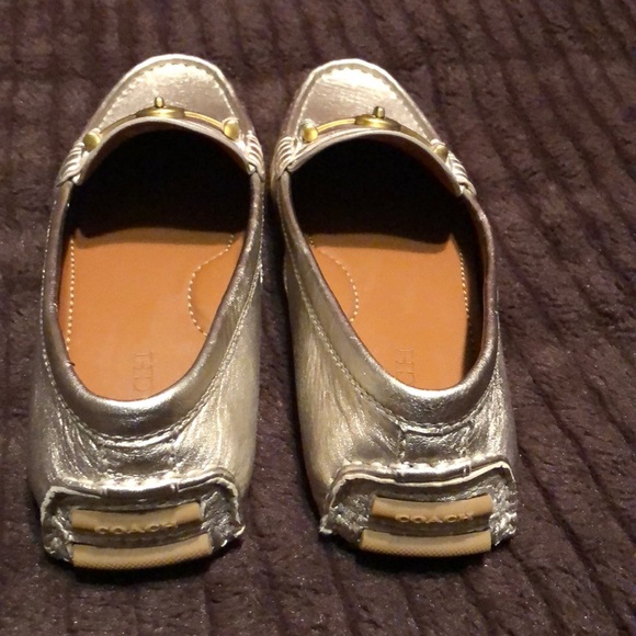 NEW Coach Loafers Sz 10 Champagne Gold - Picture 2 of 7